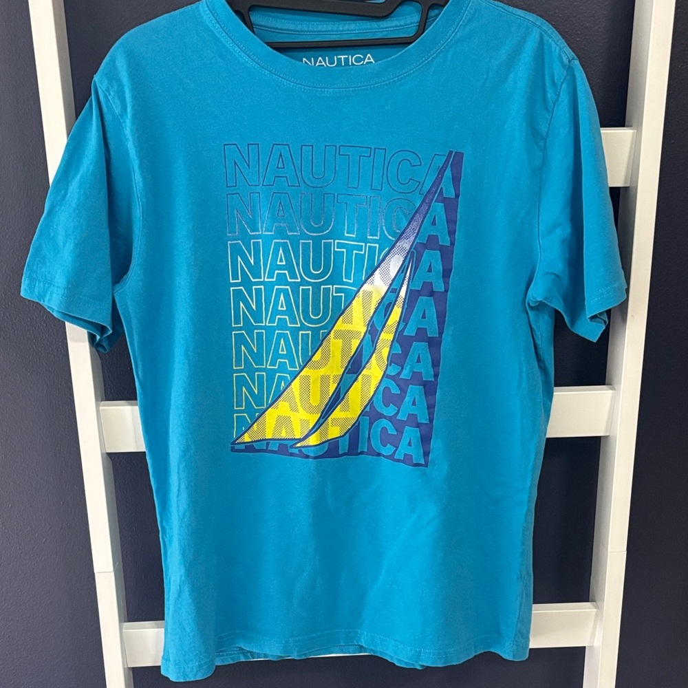 Nautica Teal T-Shirt with Sail Graphic